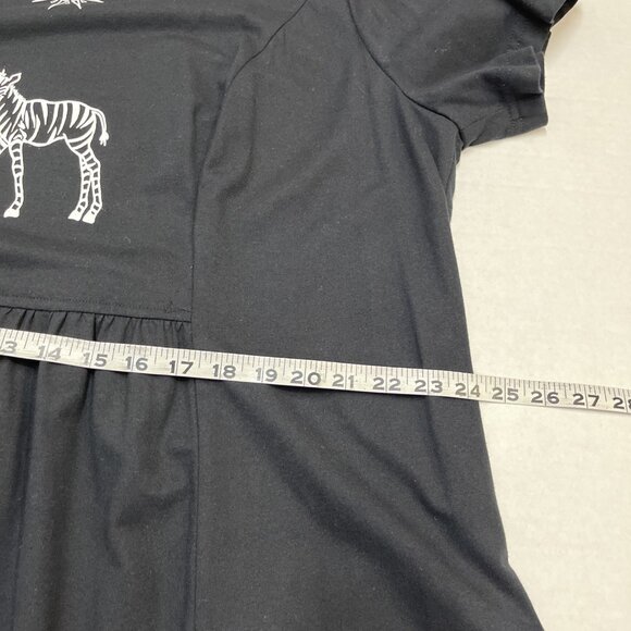 Vintage Olivia Rose Dress Women 20W Black Maxi T Shirt Zebra Print Modest Church - Picture 9 of 9